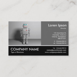 Tarjeta De Visita Fotografía Fotográfica - Gris 60pc - Robot