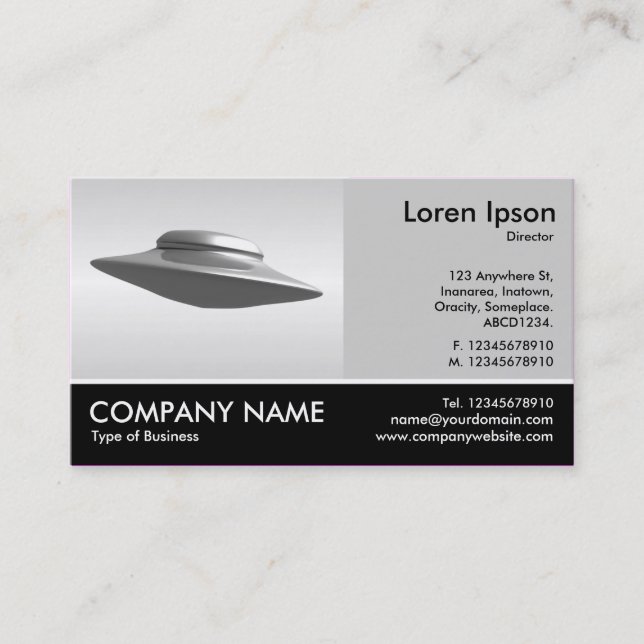 Tarjeta De Visita Fotografía Fotográfica - Gris Lt - Saucer volador (Anverso)