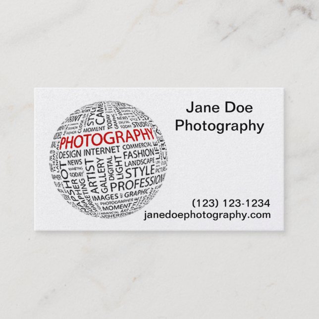 Tarjeta De Visita Fotografía global (Anverso)