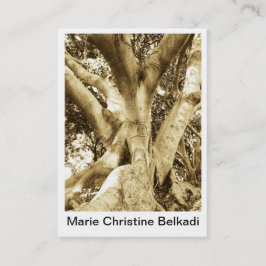 Tarjeta De Visita Fotografía grande de la sepia del tronco de árbol