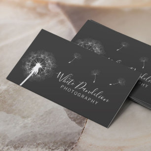 Tarjeta De Visita Fotografía gris oscuro del diente de león del