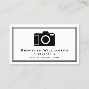 Tarjeta De Visita Fotografía independiente de cámara elegante