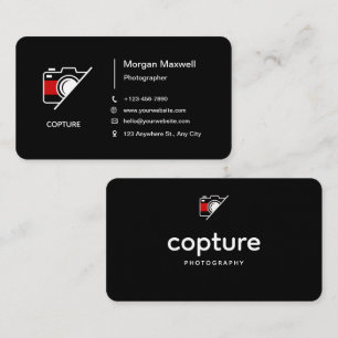 Tarjeta De Visita Fotografía limpia simple en blanco y negro