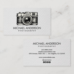 Tarjeta De Visita Fotografía logotipo de cámara de fotógrafo profesi