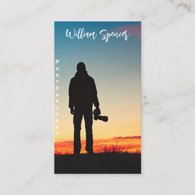 Tarjeta De Visita Fotografía minimalista Fotografía completa Simple  (Anverso)