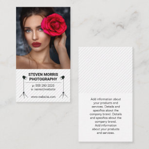 Tarjeta De Visita Fotografía   Modelo con Rosa   Añadir foto Persona