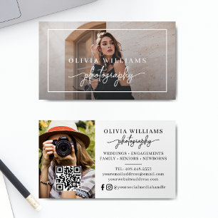 Tarjeta De Visita Fotografía moderna 2 Código QR de foto