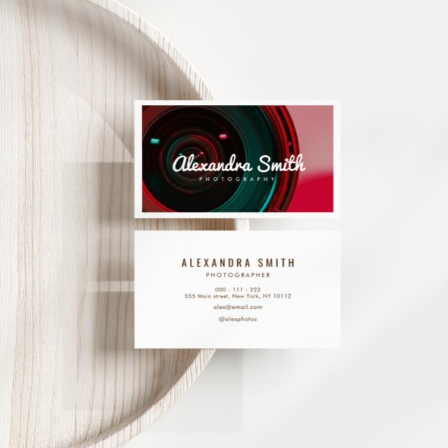 Tarjeta De Visita fotografía moderna de escritura neón blanca (Subido por el creador)