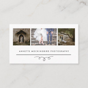 Tarjeta De Visita Fotografía moderna de la elegancia el   tres foto
