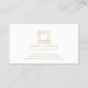 Tarjeta De Visita Fotografía moderna de la mirada del oro del