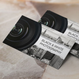 Tarjeta De Visita Fotografía moderna en blanco y negro