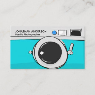 Tarjeta De Visita Fotografía moderna Fotógrafo Verde azulado con cám