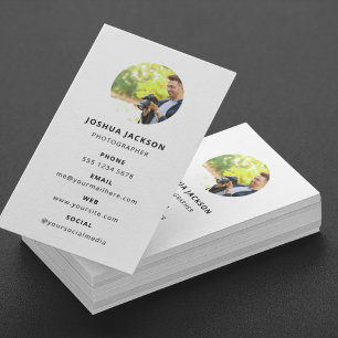 Tarjeta De Visita Fotografía Moderna Mínima Simple Foto