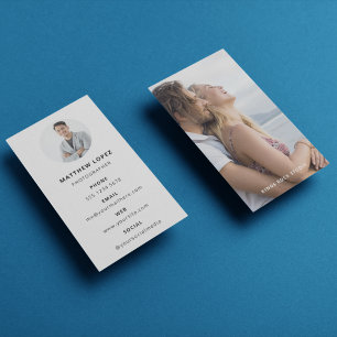 Tarjeta De Visita Fotografía Moderna Mínima Simple Foto