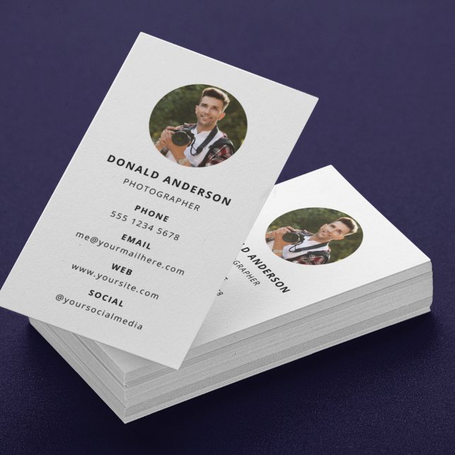 Tarjeta De Visita Fotografía moderna Minimal Simple Photo (Photography Modern Minimal Simple Photo Business Card)