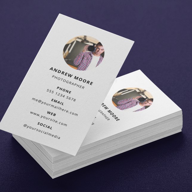 Tarjeta De Visita Fotografía moderna Minimal Simple Photo (Photography Modern Minimal Simple Photo Business Card)