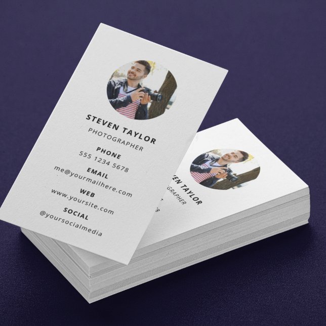 Tarjeta De Visita Fotografía moderna Minimal Simple Photo (Photography Modern Minimal Simple Photo Business Card)