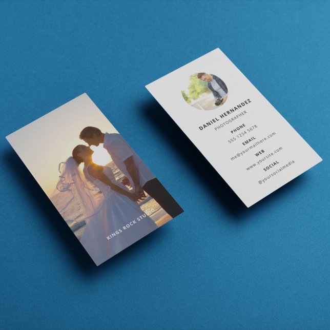 Tarjeta De Visita Fotografía moderna Minimal Simple Photo (Photo Square Business Card)