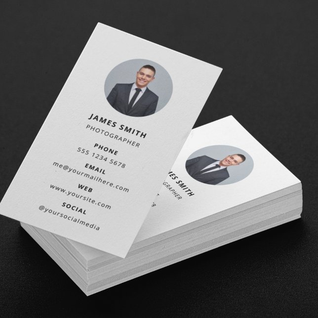 Tarjeta De Visita Fotografía moderna Minimal Simple Photo (Photography Modern Minimal Simple Photo Business Card)