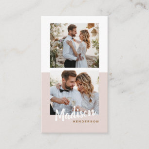 Tarjeta De Visita Fotografía moderna Minimalista de estilo blanco