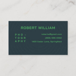 Tarjeta De Visita Fotografía moderna personalizada | Fotógrafo