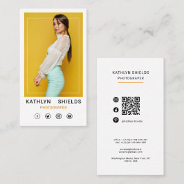 Tarjeta De Visita fotografía moderna profesional fotógrafo amarillo