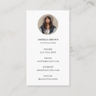 Tarjeta De Visita Fotografía Moderna Profesional Minimalista