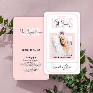 Tarjeta De Visita Fotografía moderna Rubor Pink Instagram Photo