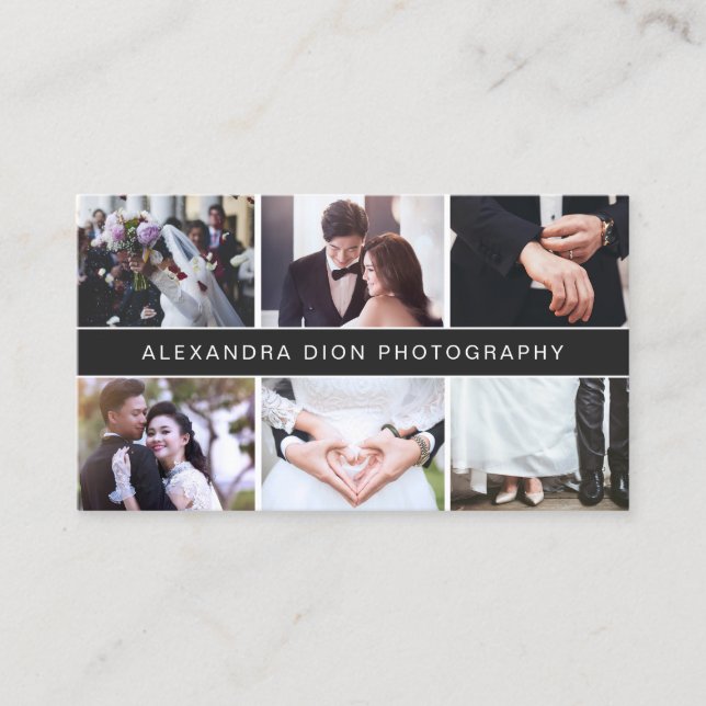 Tarjeta De Visita Fotografía moderna y elegante de boda (Anverso)