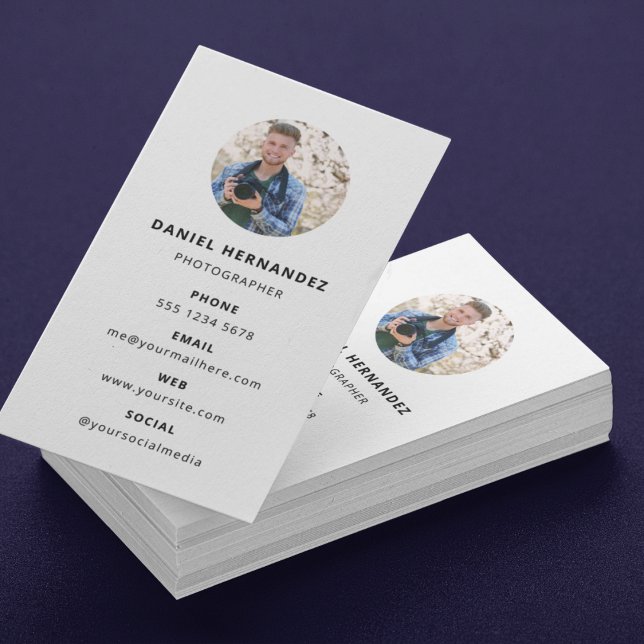 Tarjeta De Visita Fotografía Moderno Minimal Simple Photo Business C (Photography Modern Minimal Simple Photo Business Card)