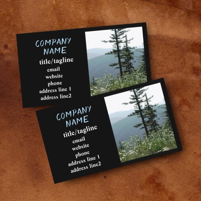 Tarjeta De Visita fotografía paisajística de pinos de montaña (Subido por el creador)