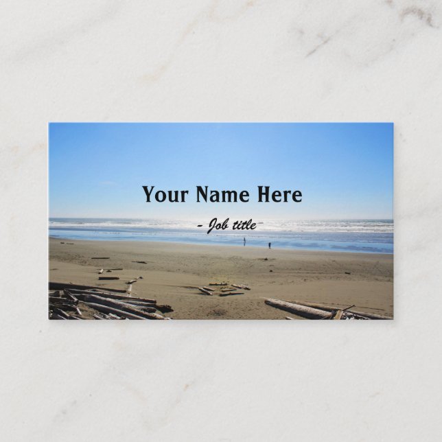 Tarjeta De Visita Fotografía paisajística, playa, mar, cielo (Anverso)