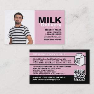 Tarjeta De Visita Fotografía Personalizada, Entrega de Leche
