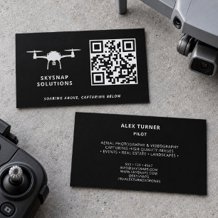 Tarjeta De Visita Fotografía Piloto de Dron Código QR Personalizado