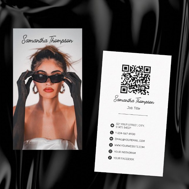 Tarjeta De Visita Fotografía profesional con firma de guiones modern (Subido por el creador)
