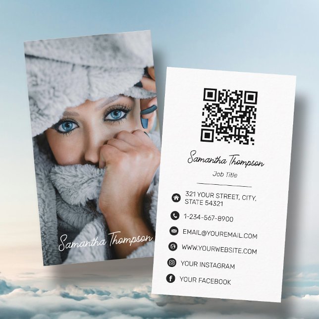 Tarjeta De Visita Fotografía profesional de firma de guiones (Script Signature Professional Photography Photo Business Card)