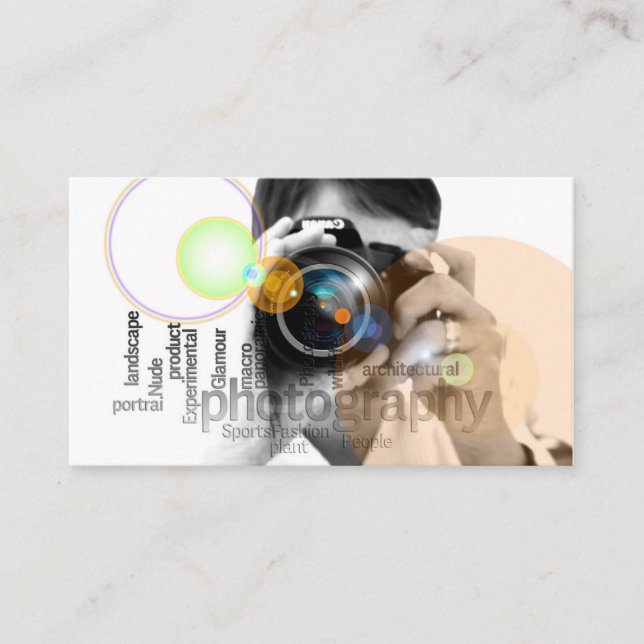 Tarjeta De Visita Fotografía profesional de visor de lentes de cámar (Anverso)