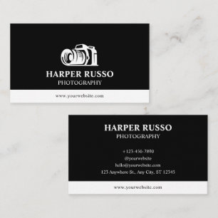 Tarjeta De Visita Fotografía profesional en blanco y negro