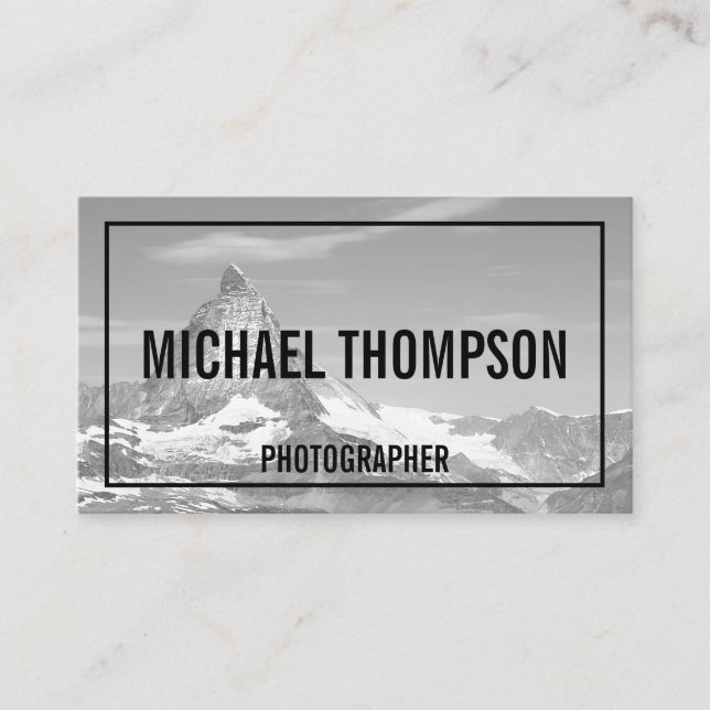 Tarjeta De Visita Fotografía profesional en blanco y negro (Anverso)