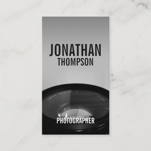 Tarjeta De Visita Fotografía profesional en blanco y negro (Anverso)