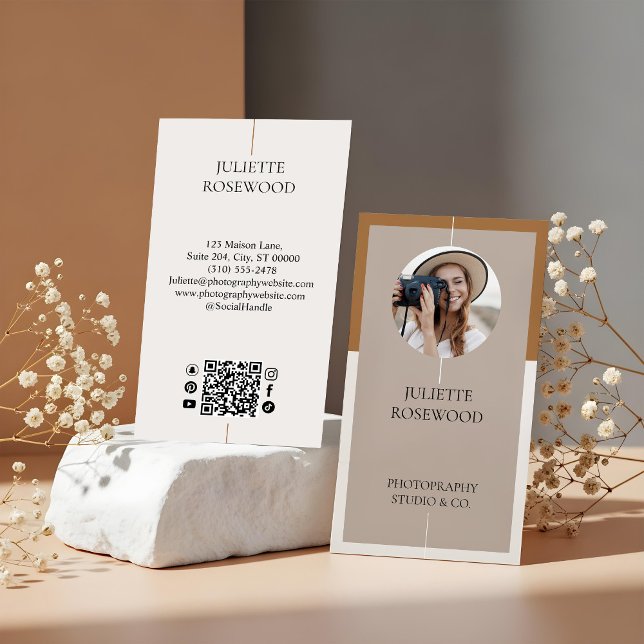 Tarjeta De Visita Fotografía Profesional Minimalista Moderna (Modern Minimal Photo Photography Professional Business Card)