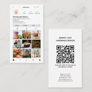 Tarjeta De Visita Fotografía profesional moderna en Instagram, QR Co