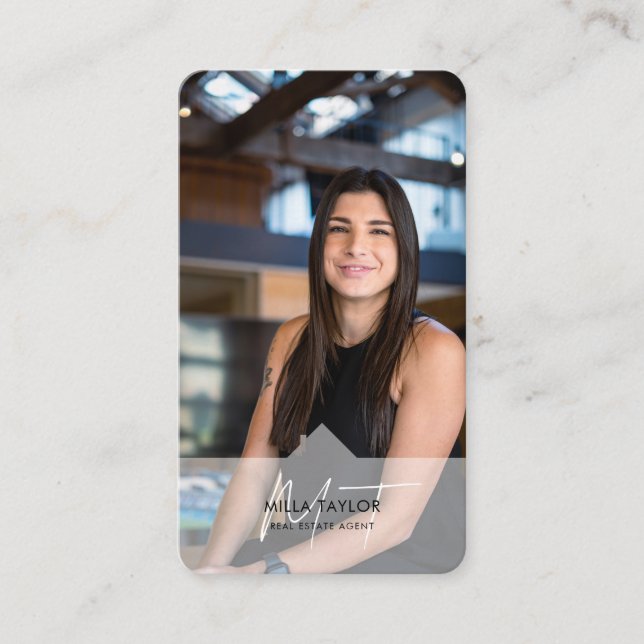 Tarjeta De Visita Fotografía profesional moderna en monograma inmobi (Anverso)