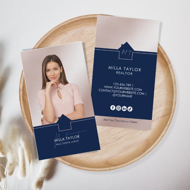 Tarjeta De Visita Fotografía profesional moderna en monograma inmobi (Subido por el creador)