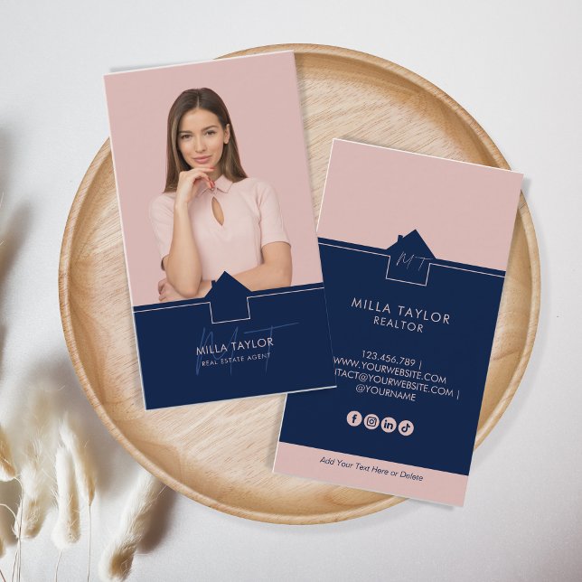 Tarjeta De Visita Fotografía profesional moderna en monograma inmobi (Subido por el creador)