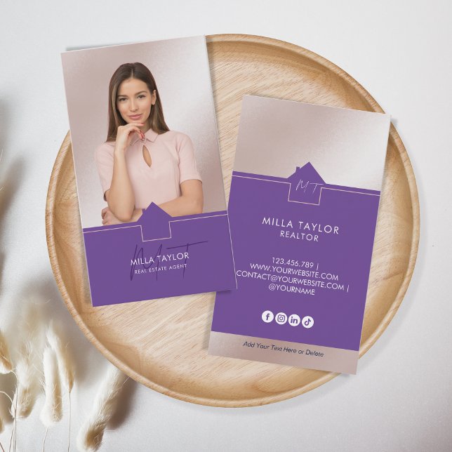 Tarjeta De Visita Fotografía profesional moderna en monograma inmobi (Subido por el creador)