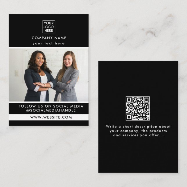 Tarjeta De Visita Fotografía promocional profesional para el Negocio (Anverso / Reverso)