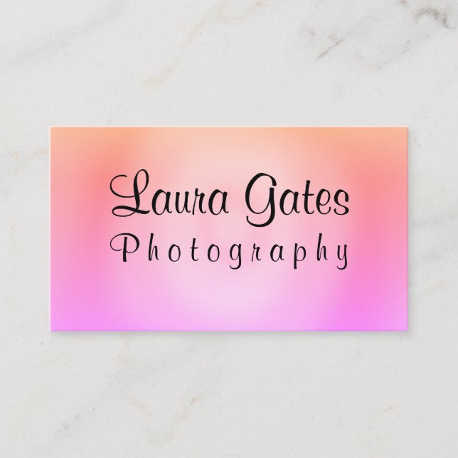 Tarjeta De Visita Fotografía púrpura anaranjada rosada de la (Anverso)