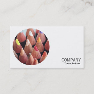 Tarjeta De Visita Fotografía redonda: lápices de colores