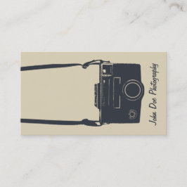 Tarjeta De Visita Fotografía retro azul estilo beige de cámara
